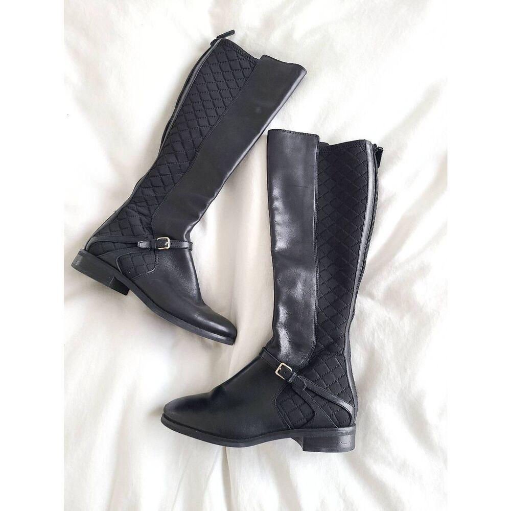 Cole Haan Womens Leather Upper Buckle Strap Accent Imogene Boot II Black Size 5B